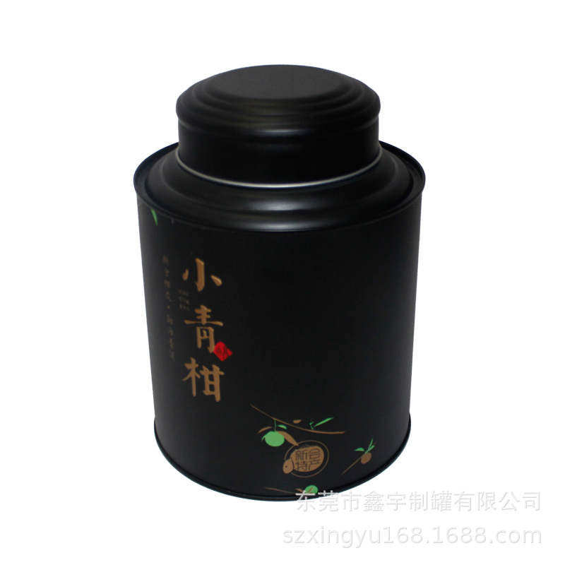 小青柑红茶绿茶圆形密封包装罐铁罐 大号金属通用茶叶罐1000G装