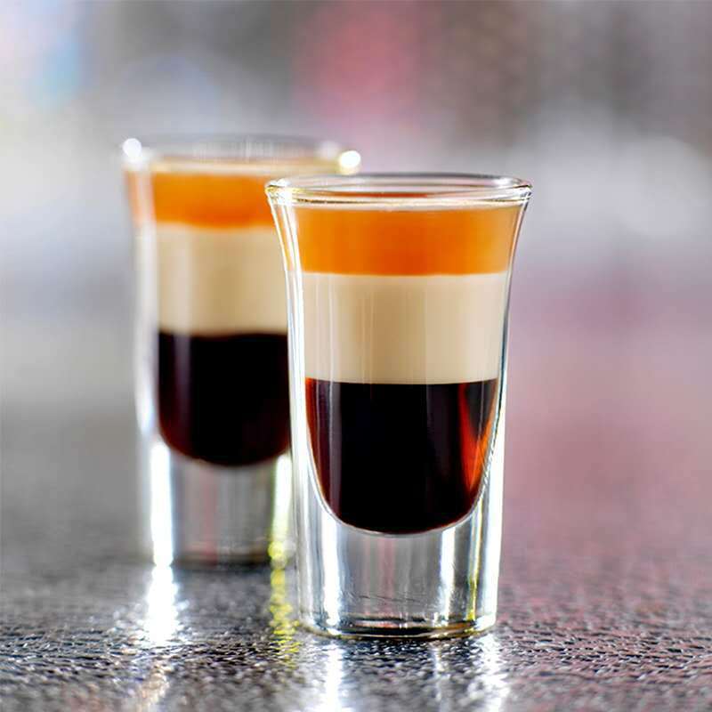 家用玻璃白酒杯子弹杯小烈酒杯创意酒杯6只装一口高脚酒吧杯架