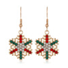 Christmas hypoallergenic earrings, accessory, European style, with snowflakes