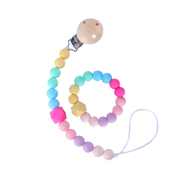 Bebé Hemu chupete clip bebé calmante silicona molar pulsera chupete cadena Amazon nuevo traje de mordedor