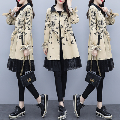 风衣女秋季大码装2020新韩版胖mm时尚休闲百搭宽松减龄中长款外套