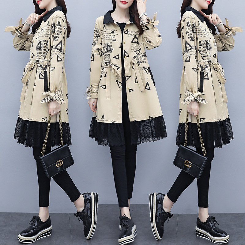 风衣女秋季大码装2020新韩版胖mm时尚休闲百搭宽松减龄中长款外套