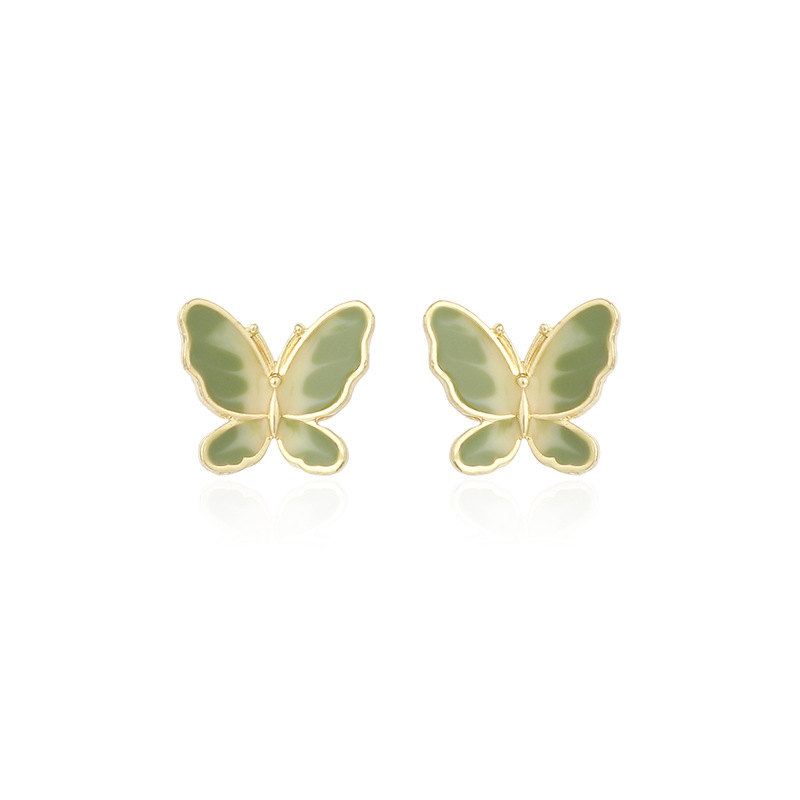 Simple Two-color Butterfly 925 Silver Needle Earrings Korean Trendy Earrings Wholesale Nihaojewelry display picture 4