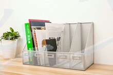 三联五联文件框桌面资料立式收纳夹杂志盒办公用品分类置物架