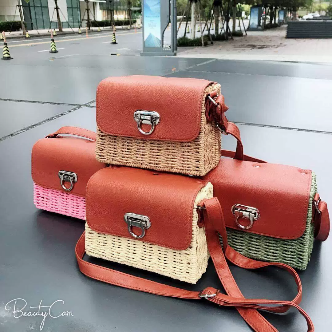 Модная пляжная соломенная сумка через плечо