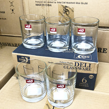 青蘋果玻璃杯家用透明酒杯220ml矮圓口杯子鈉鈣玻璃杯2元百貨批發
