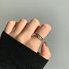 Adjustable universal small design retro ring, on index finger, internet celebrity