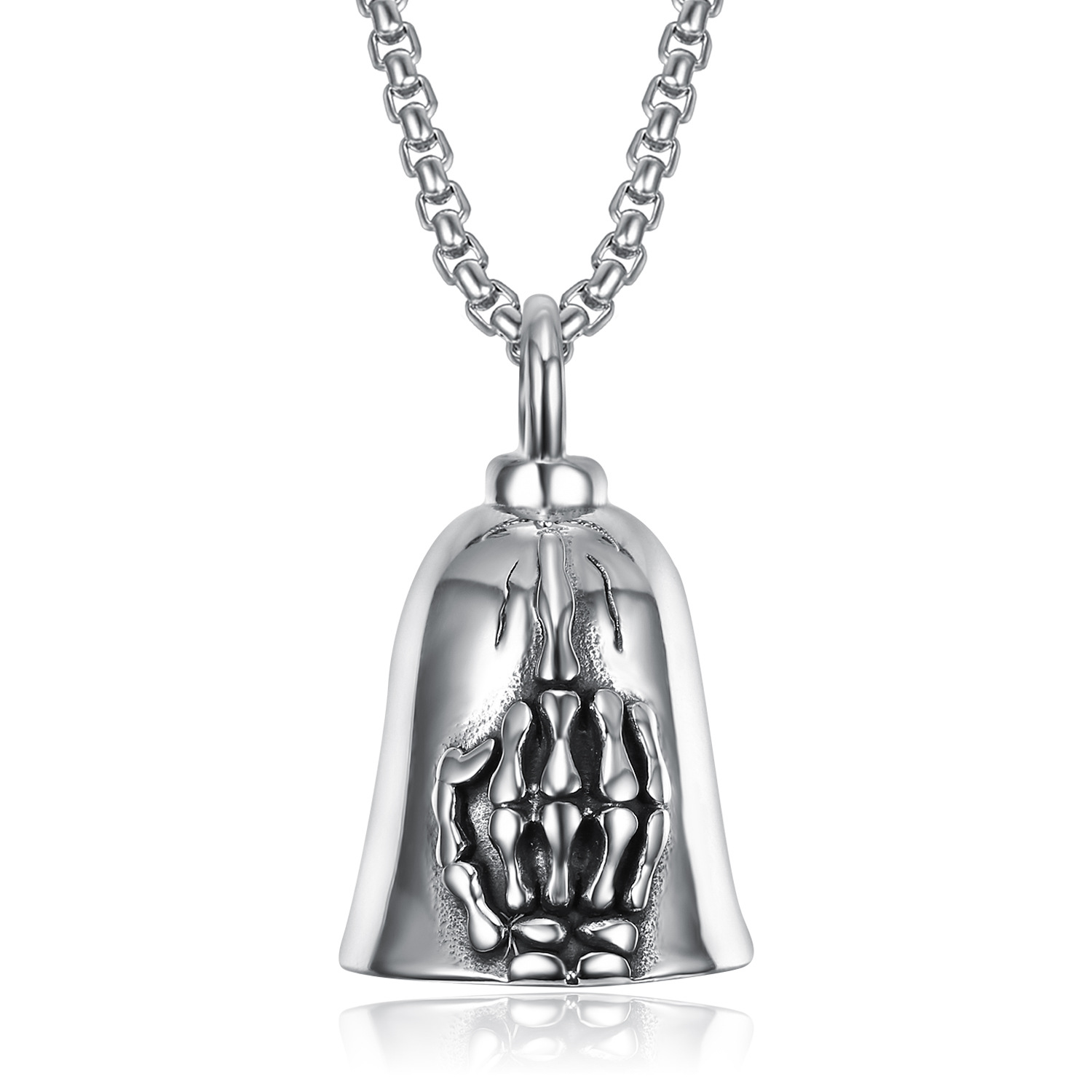 100g Weight Pendant Necklace Classification Punk Bell Titanium Steel Plating Men's Pendant Necklace