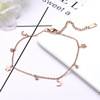 Golden cute sexy ankle bracelet stainless steel, Korean style, 18 carat, pink gold, does not fade