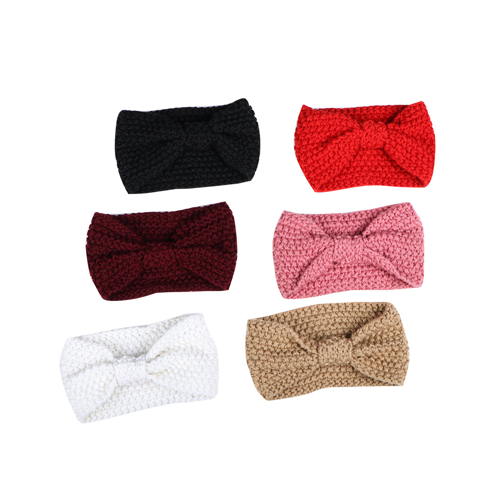 Women's Vintage Style Bow Knot Knit Hair Band display picture 2