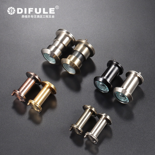 Full Copper Cat Eye 200-Degree Wide-Angle Hotel Door Security Door Peephole Anti-Snapping Anti-Rotation Hotel Sheep Eye High-Definition Door Mirror