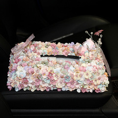 Car tissue box, simulated flower, car decoration, fashionable ornament, paper box holder, creative car in-car napkin box