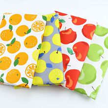 水果卡通苹果橙子印花布料 全棉被套床单布料 儿童全棉斜纹布面料