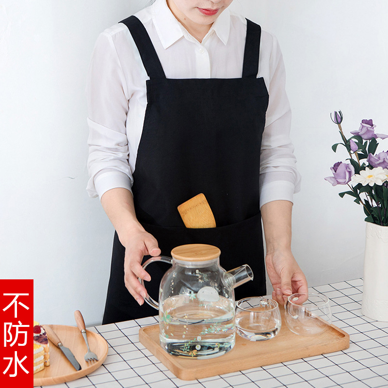 Estilo coreano moda cocina caliente pot tienda de flores frescas alimentos frescos supermercado chef TRABAJO ROPA delantal personalizado LOGO impresión