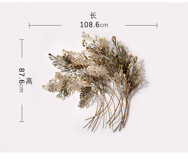 田园仿稻草麦穗抽象创意铁艺 厂家批发餐厅书房玄关墙面金属挂饰详情图4