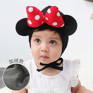 Korean-style Baby Hat Spring and Autumn Thin Lace-up Year of the Rat Baby Red Wave Dot Newborn Hat Fontanelle Fetal Hat
