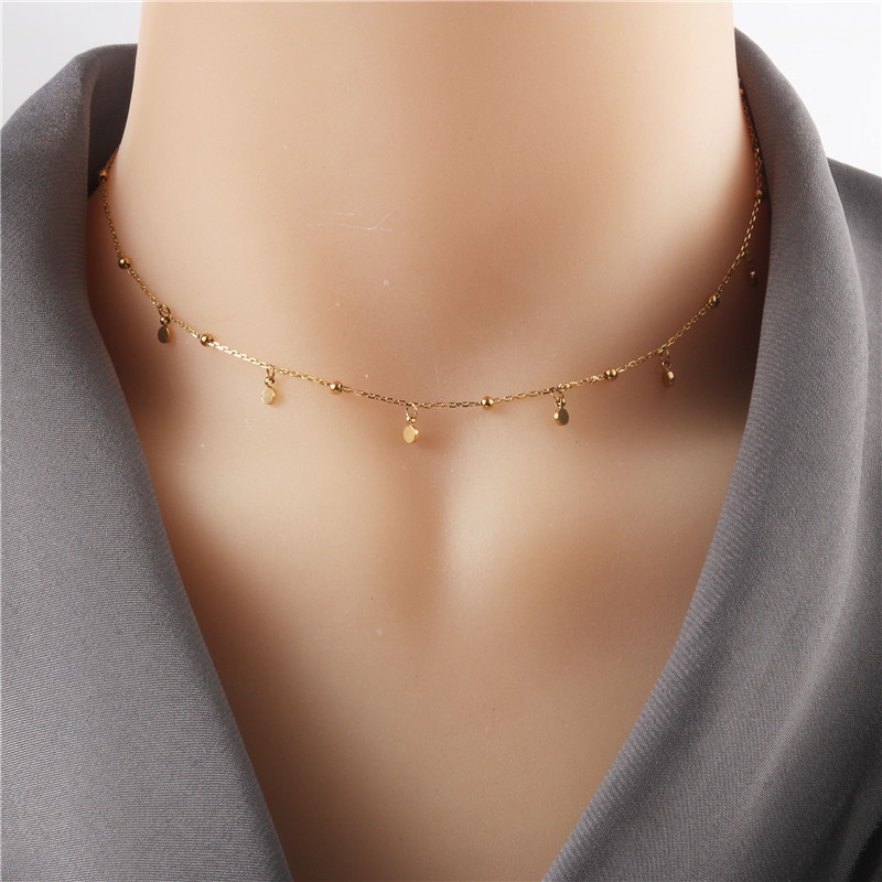 1 Piece Fashion Geometric Titanium Steel Chain Necklace display picture 4