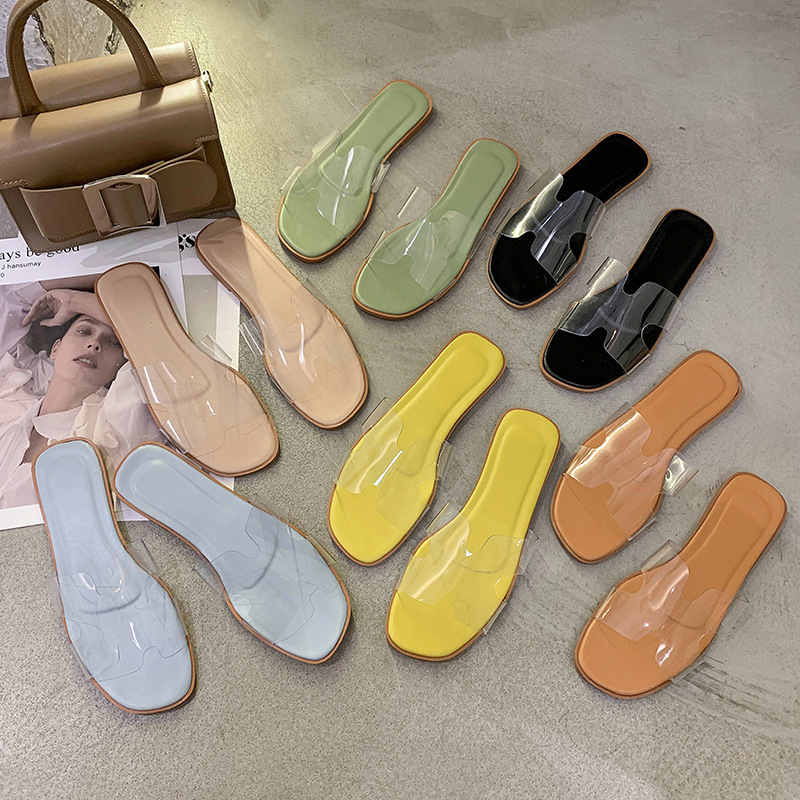 Summer New Style Women's Shoes Transparent Jelly Sandals Flat Slippers Women Lady Shoes