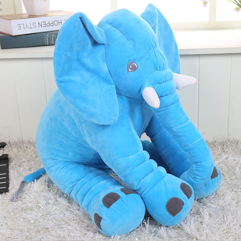 Nuevo calmante elefante juguete lindo nariz larga almohada elefante creativo dormir muñeca regalo de cumpleaños al por mayor