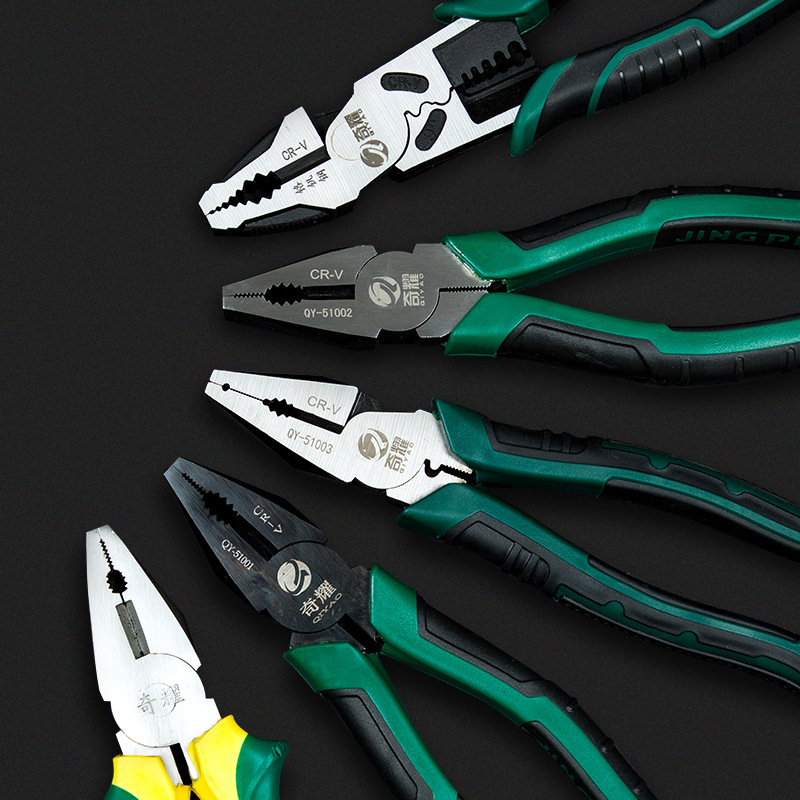 Qiyao alicates de alambre de acero que ahorran trabajo multifuncional Universal Industrial-grade vise herramientas eléctricas alicates de desmontaje de alambre grande