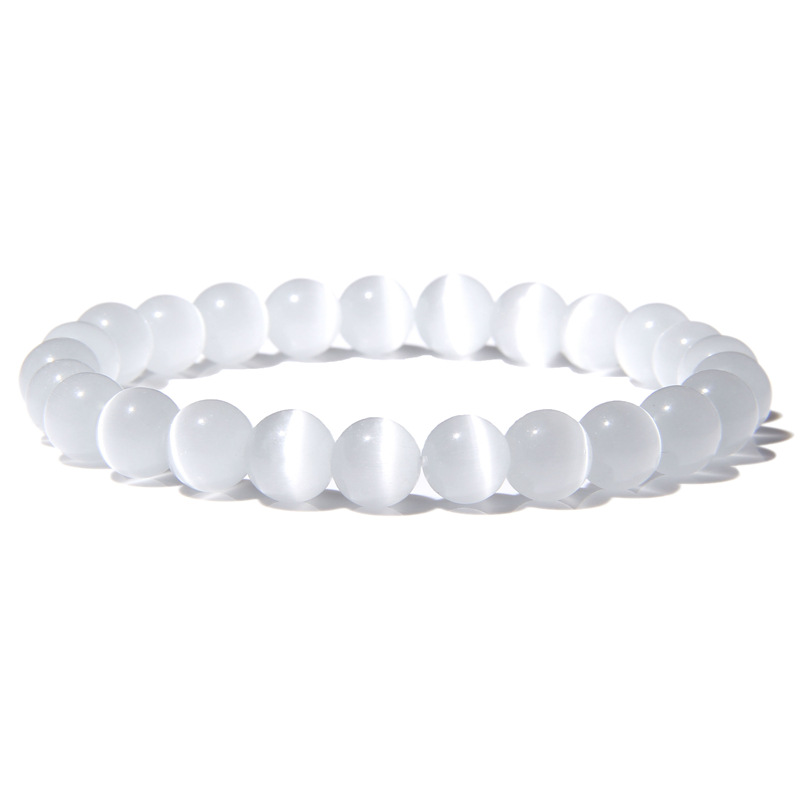 thumbnail image 1 of Amazon etsy estilo explosivo transfronterizo 8 mm natural rayado ágata cuentas de piedra pulsera perforada ojo de gato blanco masculino, 1 of 2
