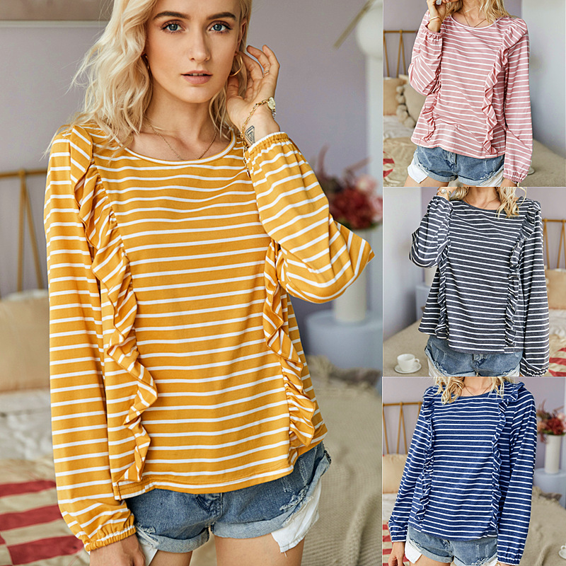 summer women s round neck long sleeve T-shirt NSDY7682