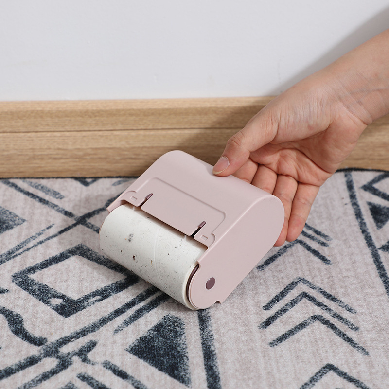 Creativo Nuevo tipo tambor conveniente removedor de polvo removedor de pelo pegajoso pequeño con tapa removedor de pelo rodillo de pelo pegajoso cepillo removedor de pelo al por mayor