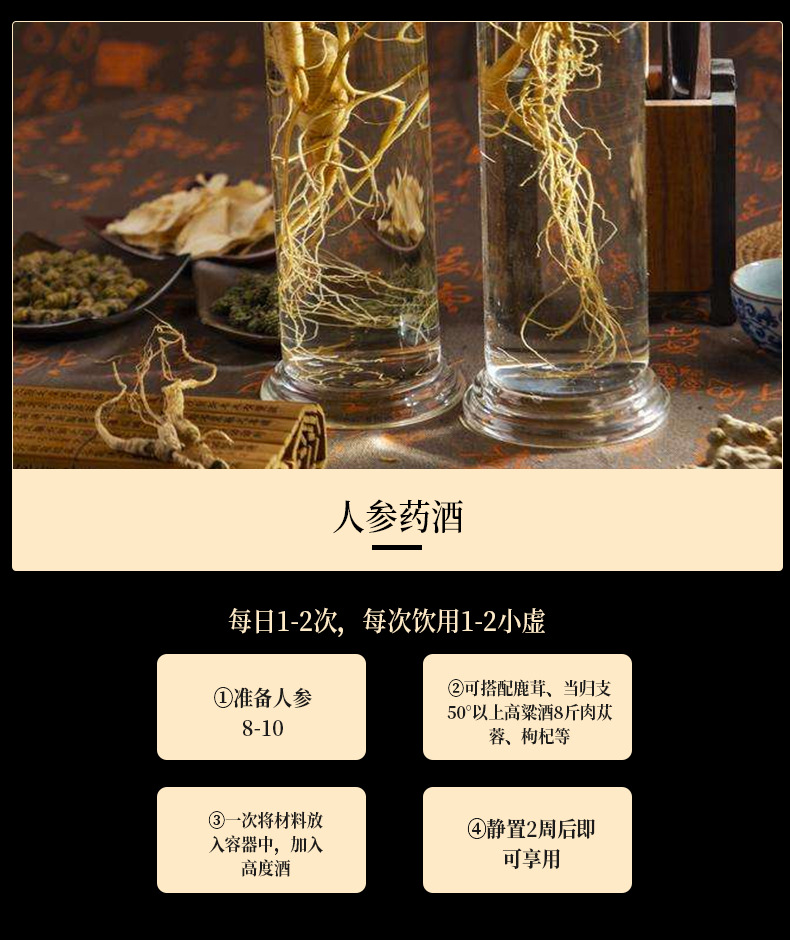 Whole Changbai Mountain Ginseng with Roots (Panax ginseng) — Sun-Dried White Ginseng for Soup, 500g Gift Box specifications