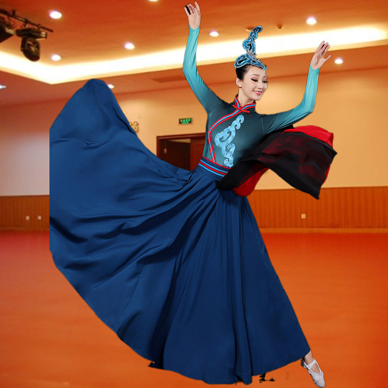 新蒙古服饰女古典舞蹈服现代民族演出服装女族练功藏族开场舞服装