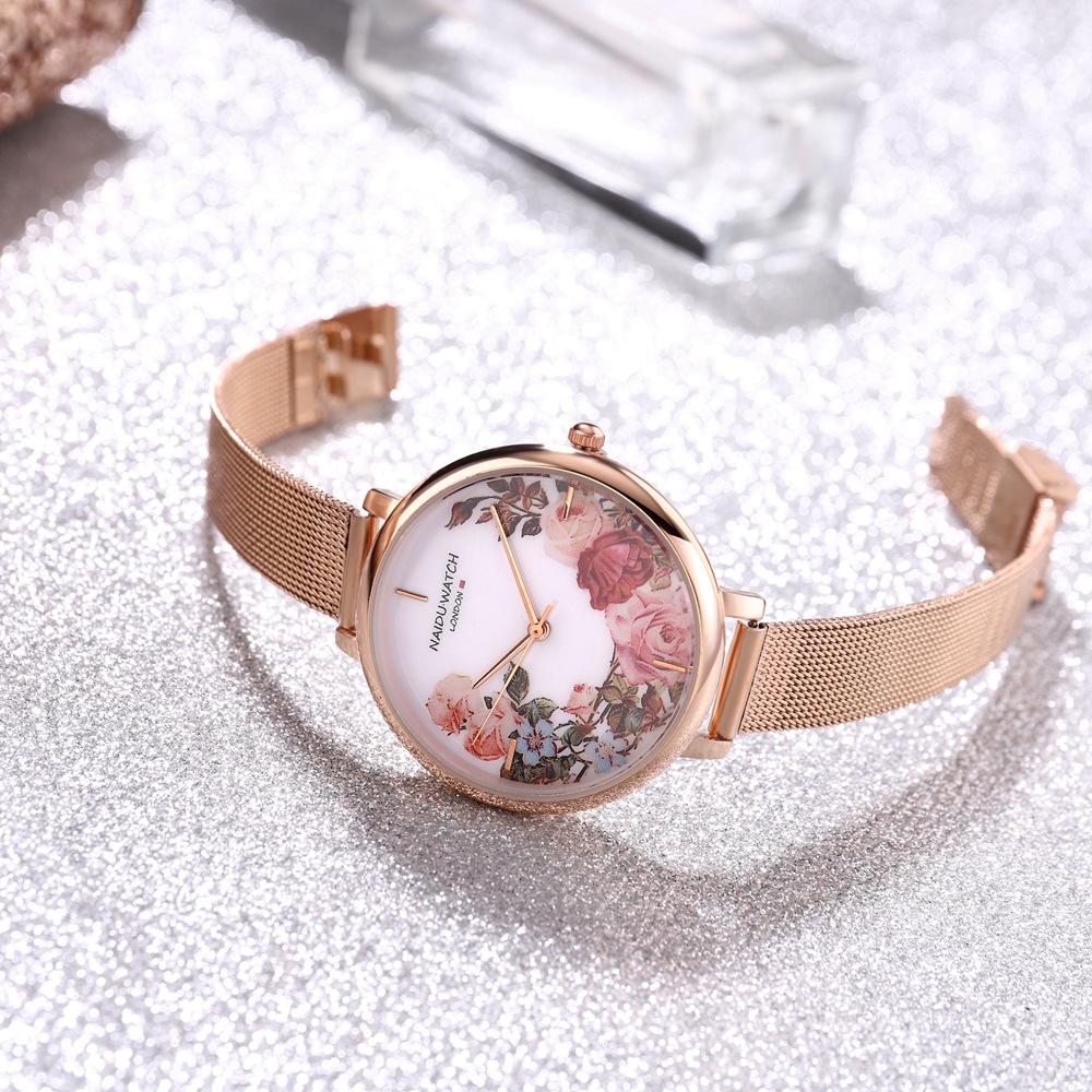 Gedruckter Instagram-Schlichter und modischer Stil Student Quarz Mode Aktivität Schnalle Damenuhr Trend_voghion.com