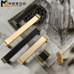 New Chinese style cabinet door handles, high-end workmanship, golden wardrobe cabinet handles, black kitchen cabinet drawer single hole small handles