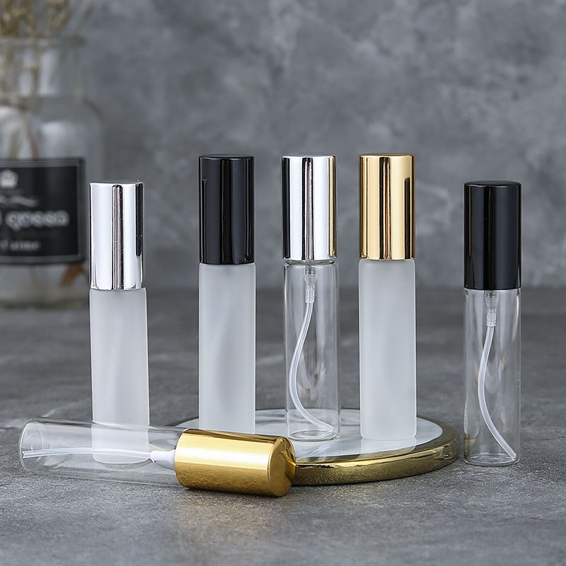 10 Stück Klare Dünne Glas-Parfümflaschen, Tragbare Probenfläschchen, Leere Nachfüllbare Mini-Mattglas-Sprühflaschen für Reisen – Detail 10