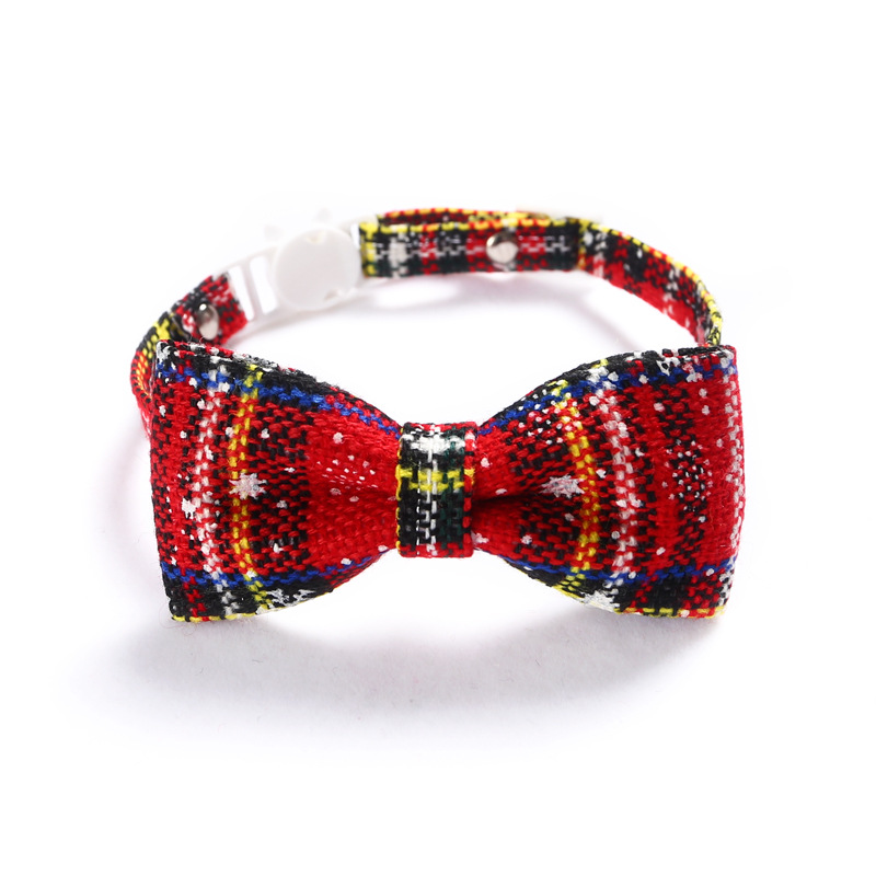 Amazon Snowflake Navidad Red Plaid ajustable pet corbata collar campana arco gatos perros collar perro