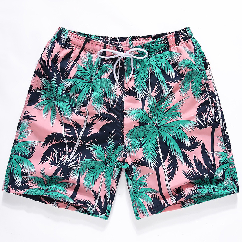 Foreign Trade Sports Quick-drying Beach Pants Five-point Pants European and American Swimming Trunks Printed Cross-border Amazon plus size Casual Shorts Men