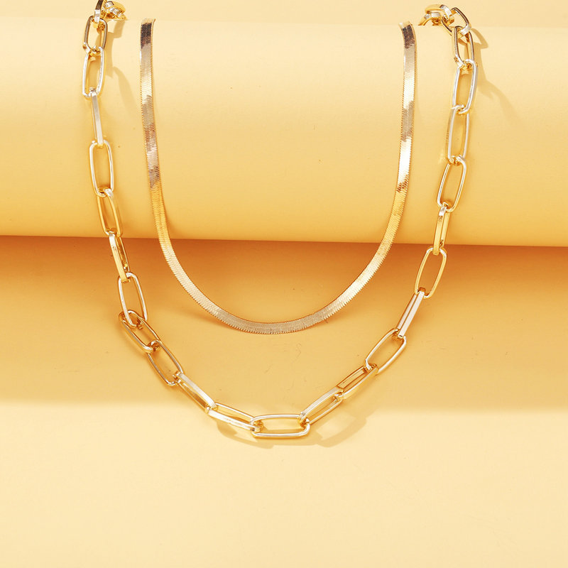 New Snake Bone Thick Chain Alloy Metal Multilayer Alloy Clavicle Chain display picture 3