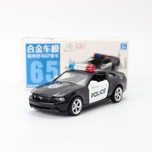 彩珀1:43合金汽车模福特野马GT警车跑车儿童玩具回力两开门67065