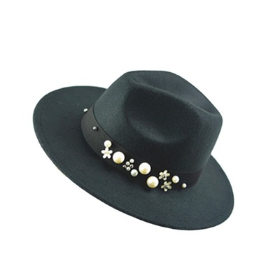 帽子男2020亚马逊热销毛礼帽女士秋冬大沿帽欧美休闲毡帽爵士帽潮