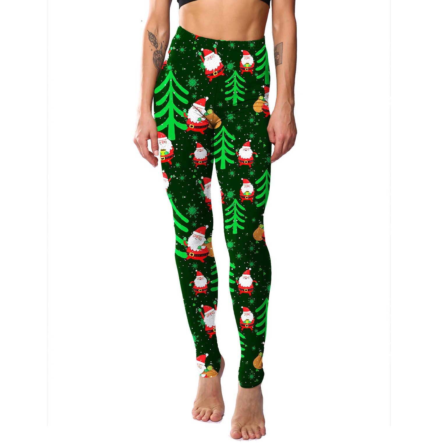 182g Weight Ankle-Length Pants Length Spandex, Polyester Fabric Type High Waist Waist Line Leggings Pants Type Stretchy Elasticity Daily Occasion Breathable Function Skinny Fit Type Christmas Festival Snowflake Pattern Winter, Autumn Season Women'S Gender Simple Style Style Women'S Daily Simple Style Snowflake Ankle-Length Leggings 21