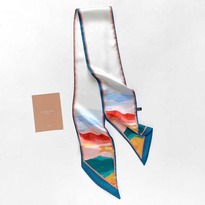 Korea Long Silk Scarf display picture 11