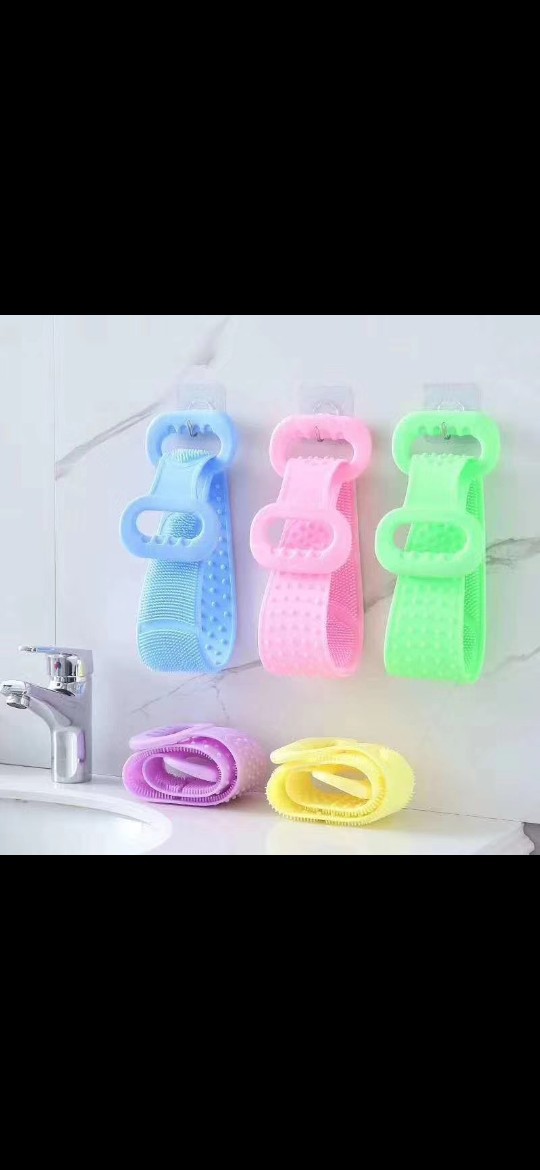 硅胶拉背条搓澡巾|ru