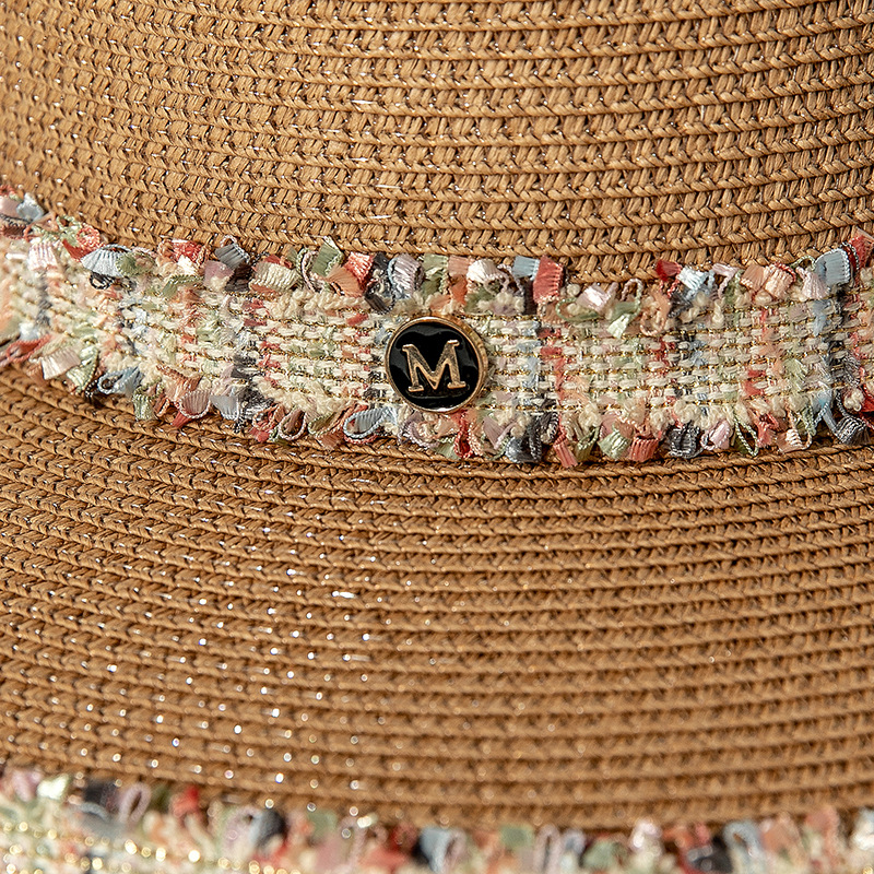 Femmes Style Vintage Bloc De Couleur Dentelle Avant-toit Plat Chapeau De Paille display picture 7