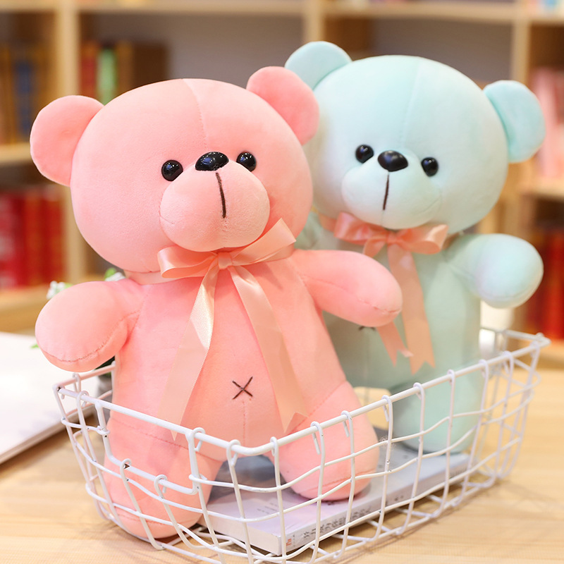 Trumpet color down cotton small bear Teddy bear plush toy gripper doll wedding throwing doll activity gift