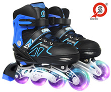 跨境款成人全闪溜冰鞋可调节铝支架轮滑鞋初学者男女孩小学生儿童