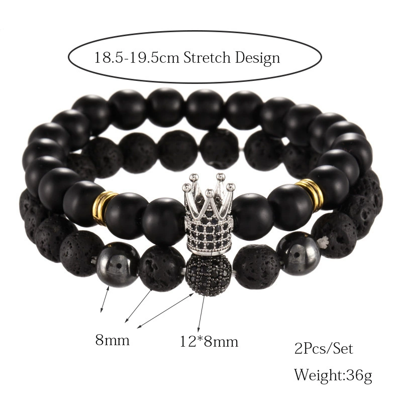 Matte accessory, zirconium, bracelet, set, (Cross-border trading), 8mm, micro incrustation