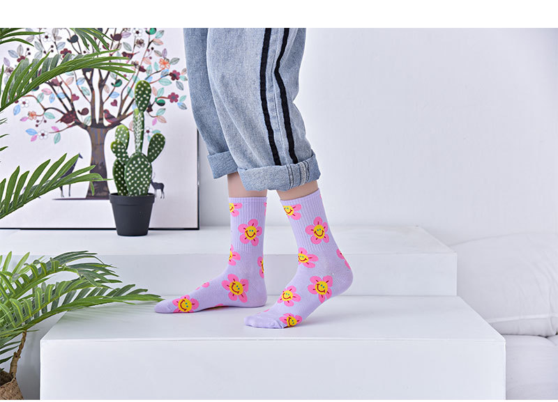 A Pair Quantity Casual, Holiday, Daily Occasion Women's Simple Style Color Block Cotton Crew Socks A Pair