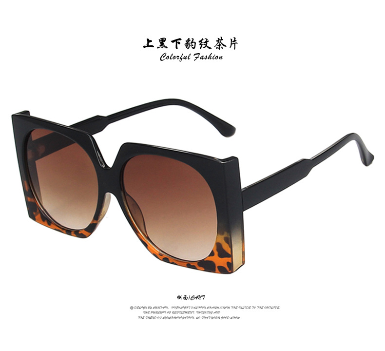 Fashion Big Frame New Ladies Square Trend Street Photography Sunglasses display picture 3