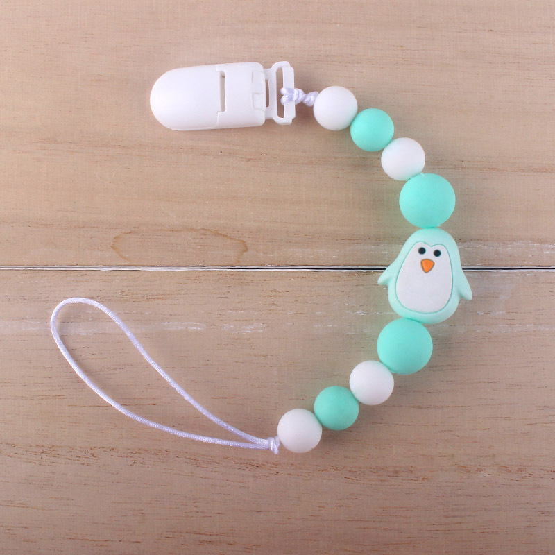 Bebé de silicona chupete cadena clip bebé dientes de molienda cadena anti-gota cadena calmante mordedor chupete clip de personalización