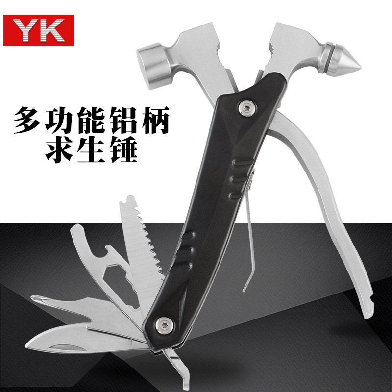 厂家直销多功能刀钳锤户外应急锤野外救生锤家用多功能刀钳锤批发|ms