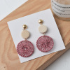 Long wooden retro earrings, Japanese and Korean, city style