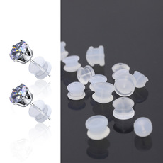 厂家批发高档树脂耳帽 耳钉耳针防掉耳的 透明耳束隐形硅胶耳堵